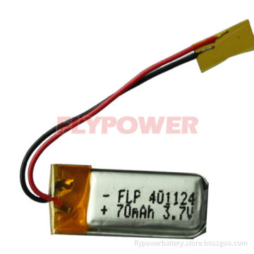 3.7V 70mAh Lithium Ion Polymer Battery Pack (1S1P of FLP-401124)